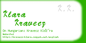 klara kravecz business card